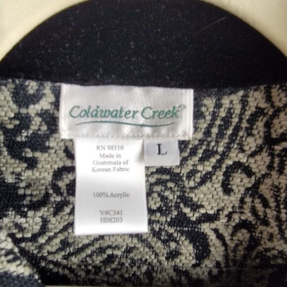 Coldwater Creek Jacket Blazer Womens L Jacquard Vintage Velvet Trim Regencycore - Picture 4 of 16